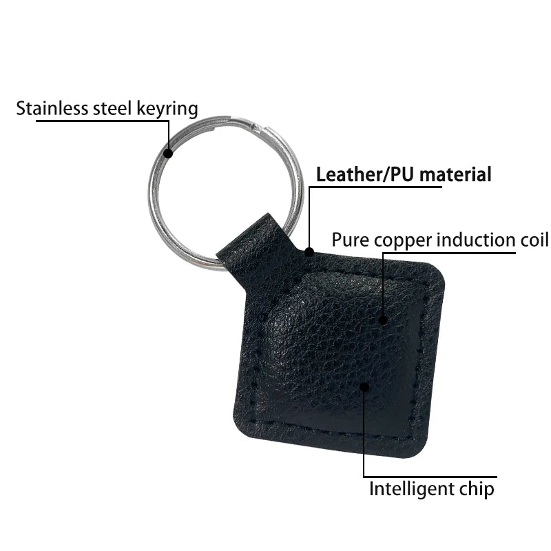 RFID 125khz EM4305 T5577 Blank Key Tag Chip Cards Tags Leather Keytag Copy Rewritable Writable Rewrite Duplicate 125 khz