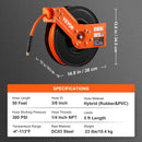 SucceBuy Einziehbarer Luftschlauchaufroller 15M Hybrid Kompressor Schlauchaufroller 12,7cm Wandmontage Hochleistungs Doppelarm Edelstahlaufroller