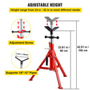 SucceBuy Pipe Holding Stand with Roller Head V-Head Folding Tripod Jack 12 inch Capacity Pipe working Supporting Clamped Tool