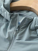 Men Summer Jacket UPF50+ UV Blocking Skin Coats Nylon/Spandex Breathable Quick Dry Light&Thin Sun Protection Hooded Windbreakers