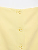 HH Summer Women Solid Square Collar Single Breasted Vest-style Sleeveless Top+High Waist Zipper Side Pocket Mini Shorts Suit