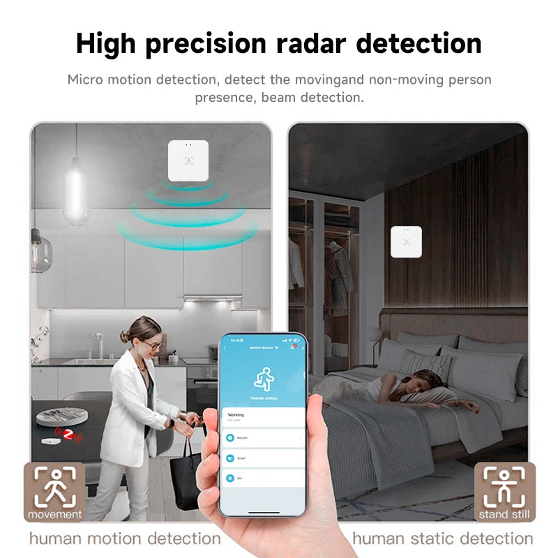 Tuya Wifi Presence Sensor 24Ghz Tuya zigbee motion sensor ZigBee Devices Presence Detector APP Smart Home Security Protector