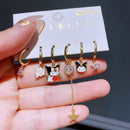 New Design 6pcs/Set Cartoon Animal Huggie Hoop Earrings for Women Girls Fashion Party Gift Jewelry