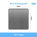 86 Type UK Standard Wall Light Switch 16A Brushed Panel ON OFF Home Power Rocker Push Button Switch 1/2/3/4 Gang 1/2Way