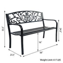 Costway 50" Gartenbank Terrassenbank Verandastuhl Stahlrahmen Gusseisenlehne OP2786