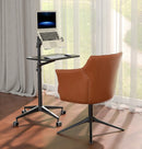 UT-2 Ergonomic Full Motion 2in1 Laptop Floor Stand Monitor Keyboard Support Height Adjust Moving Notebook Desk Home Office