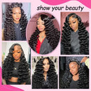 The Silk Cascade | 40-Inch HD Lace Front Deep Wave Human Hair Wig