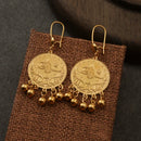 New Copper Coin Earrings Muslim Islamic Drop Earring for Women Jewelry Ancient Coin Arab Ethnic Earrings Dangle