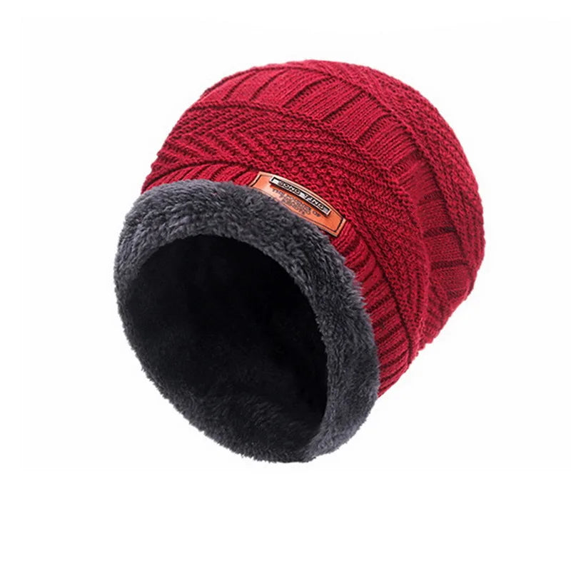 Winter Beanie Hat For Men Knitted Hat Winter Cap Beanie Women Thick Wool Neck Scarf Cap Balaclava Mask Bonnet Hats