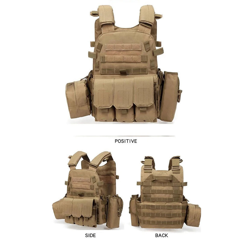 Nylon Tactical Vest Body Armor Hunting Carrier Airsoft Accessories CS Combat MOLLE Camo Military Army Vest for Outdoor Hunting