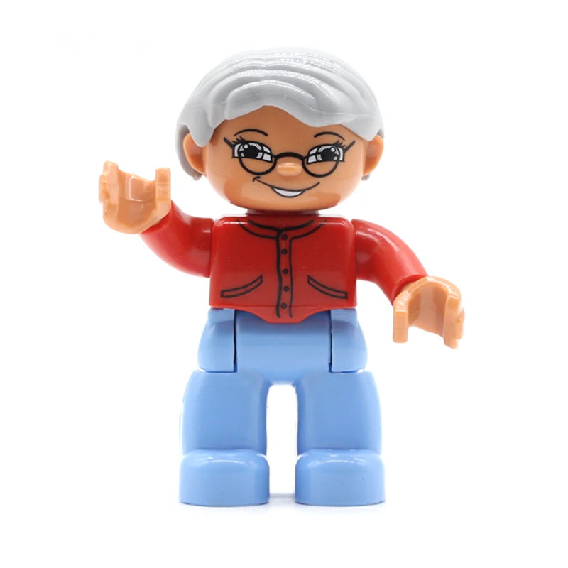 Big Size Action Figures City Princess Policemen Family Building Block Doll Character Accessory Assembly Toys for Children Gift