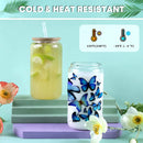 HTVRONT 8/4 Pack 16OZ Clear/Frosted Glass Sublimation Tumblers with Bamboo Lid Sublimate Tumbler Blanks DIY for Iced Coffee Cups