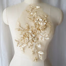 Sequin Embroidered Flower Applique Lace Fabric Trim Mesh Collar Wedding Bridal Gown Sewing Patch Party Dress Decor DIY Crafts