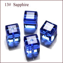 StreBelle AAA 50pcs/Lot Cube Loose Spacer Bead Jewelry Making Mix Colors 8x8mm Crystal Glass Beads Facet Square Shape