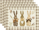 2024 Easter Rabbit Table Runner Linen Bunny Dining Table Cloth Placemat Spring Holiday Happy Easter Decoration for Home Kitchen
