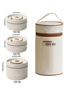 3pcs microwave portable insulated food container lunch box stainless steel bento box insulated leak proof hot lunch bag set