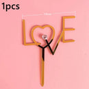 Pink Blue Bear Cake Topper Baby Shower Boy Girl Birthday Party Cake Decor Adult Birthday Gifts Wedding Cake Decorating Baking