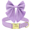 Personalized Dog ID Collar Cute Bowknot Pet Necklace Dog Buckle Collars With Bow Tie Flower Accessories For Small Large Dogs