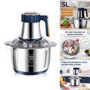 Multifunctional Kitchen Electric Chopper 5L EU Large Capacity Stainless Steel Meat Grinder Food Processing Machine