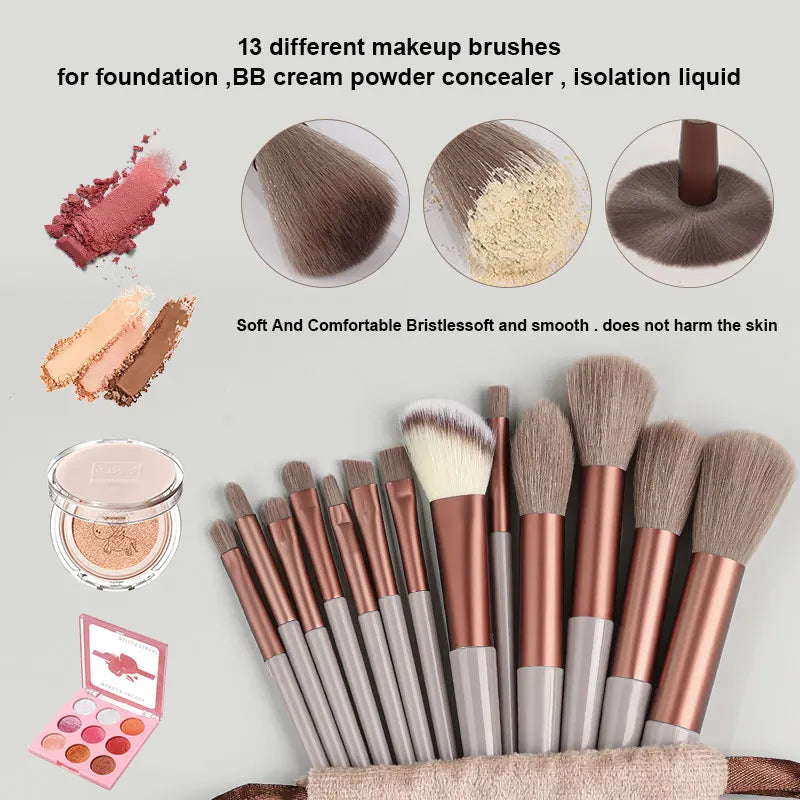 Makeup Brushes Set 13Pcs Professional Soft Foundation Powder Concealer Face Eyeshadow Eyeliner Blush Cosmetic Makeup Beauty Tool