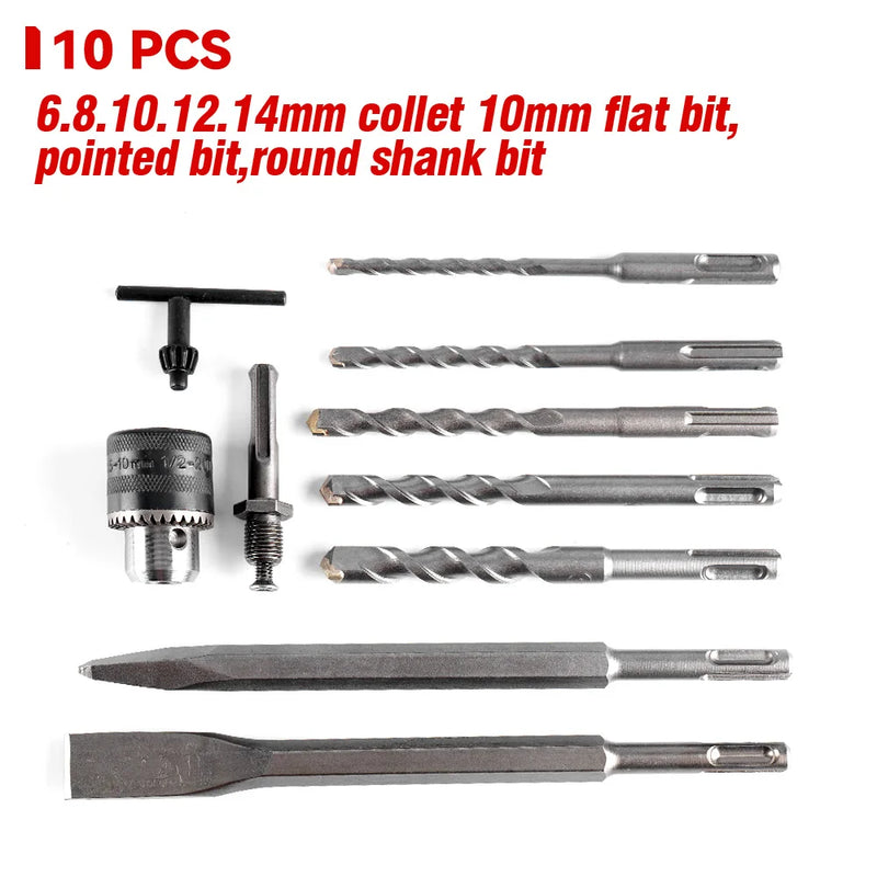 ONEVAN Rechargeable Electric Rotary Hammer 10600BPM Cordless Hammer Impact Drill Woodworking Power Tools For 21V  18V Battery