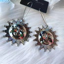 Big Golden Colour Sun Earrings Happy Celestial Jewelry Summer  Sunshine Fashion Beautiful Women Friend Gift Exaggerated Jewelry