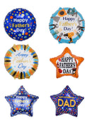 6pcs 18inch English Spanish Happy Father's Day Round Star Balloons Best Dad Helium Balloon Papa Father's Day Party Decorations