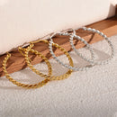 Yhpup Stainless Steel Twist Golden Big Hoop Earrings Waterproof Metal Unusual Statement Trendy Jewelry for Occident Women Party