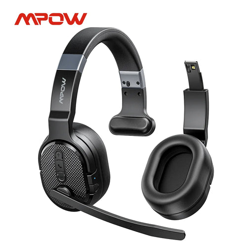 Mpow E65 Professional 2-in-1 Wireless Headset | Bluetooth 5.3, Physical Mute Switch