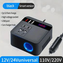 1 PC Vehicle Mounted Inverter Black Universal 12v/24V to 110v/220V Multifunctional Power Converter