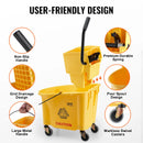VEVOR Mop Bucket with Wringer Commercial Mop Bucket with Side Press Wringer for Professional Industrial Business Floor Cleaning