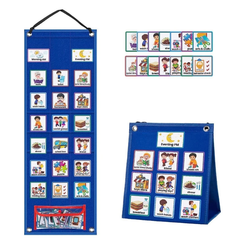 Children Daily Routine Chart with 70 Cards Visual Schedule Chart for Kids Toddler Autism Preschool Homeschool Activities R9UA