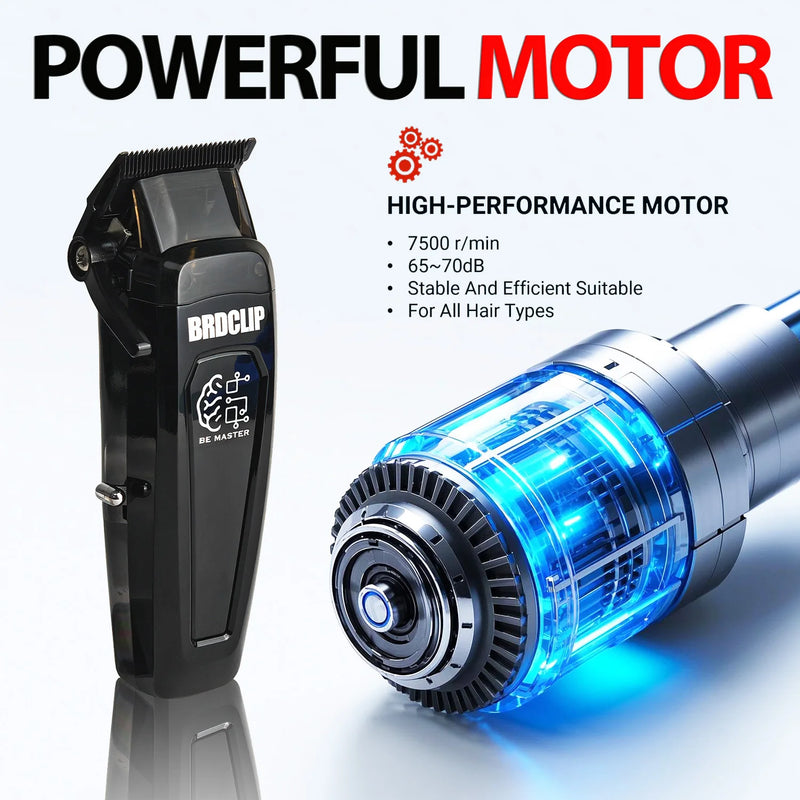 BRDCLIP Professional Electric Hair Clipper BRD 106 Hair Trimmer for Man 7500RPM with Base 5-adjusted DLC Blade Barber Machine