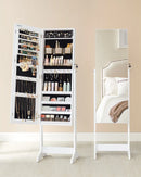 SONGMICS jewelry cabinet mirror cabinet standing 2 organisers, lockable
