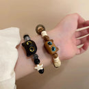 Neues süßes kleines schwarzes Katzenarmband für Frauen Männer Mode lustige Cartoon-Tierperlenarmband handgemachtes trendiges Mädchenschmuckgeschenk