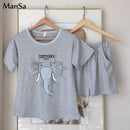 Hot sale Summer Shorts Pajama Sets for Women Short Sleeve Sleepwear Cute Girls Cartoon Pyjama Homewear Pijama Mujer Home Clothes