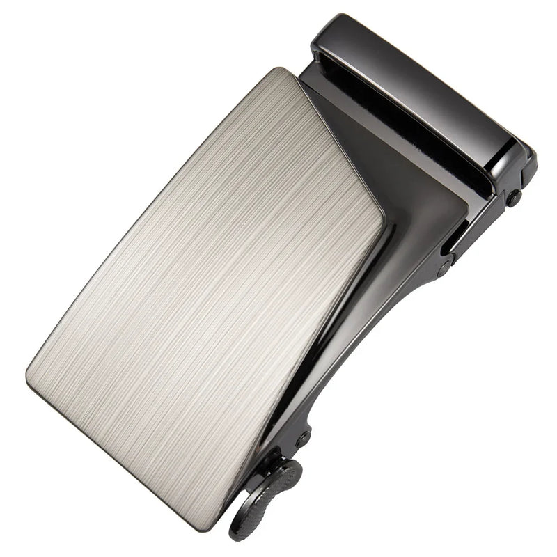 Men's Belt Buckle Accessories Business Ratchet Automatic Alloy Metal Buckle For 3.5cm Width Leather Belt Strap No Holes