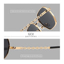 GCV Brand klassische Retro Damen Rechteckige Quadratische Metallrahmen Brille, Sonnenbrille, Polaroid Gläser，Box Oculos De Sol Gafas