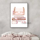 Fashion Eyelashes Lipstick Makeup Posters and Prints Hello Gorgeous Sign Rose Gold Canvas Painting Girls Gifts Wall Art Decor
