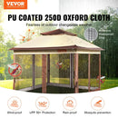 VEVOR 11x11/10x10/10x13ft Portable Patio Gazebo PU Coated 250D Garden Market Waterproof Collapsible Outdoor Canopy Party Tent