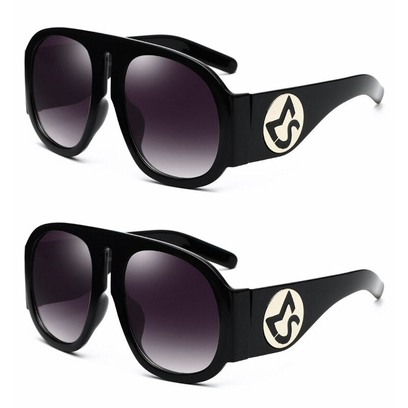 HBK Luxury Celebrity Sunglasses Women Men Retro Oversized Oval Sun Glasses Hip Hop Style High Quality Big Frame Brown Gray Lens