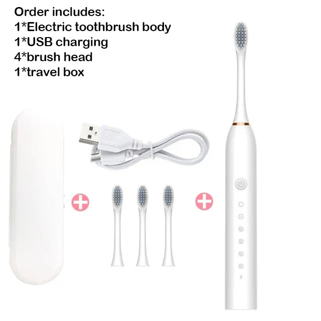 Sonic Electric Toothbrush IPX7 Waterproof Oral Care Whitening Tooth Brush Rechargeable Automatic Adult Powerful Smart Toothbrush