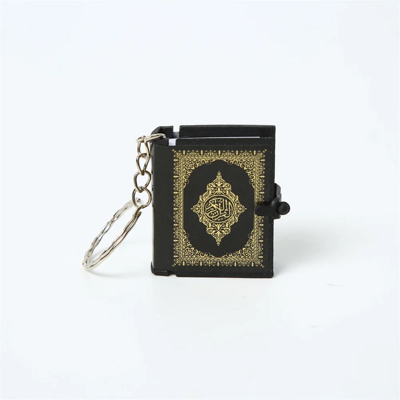 1Pcs New Muslim Keychain Resin Islamic Mini Ark Quran Book Real Paper Can Read Pendant Key Ring Key Chain Religious Jewelry