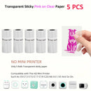 Color On Clear Sticky Paper Mini Thermal Paper Transparent Self-Adhesive For Portable printer T02/M02 For Memo Scrapbook Diary