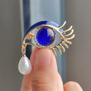 Turkish Evil Eye Green Crystal Baroque Brooches Pins For Women Zirconia Colorful Rhinestone Lable Pin Boho Lucky Jewelry