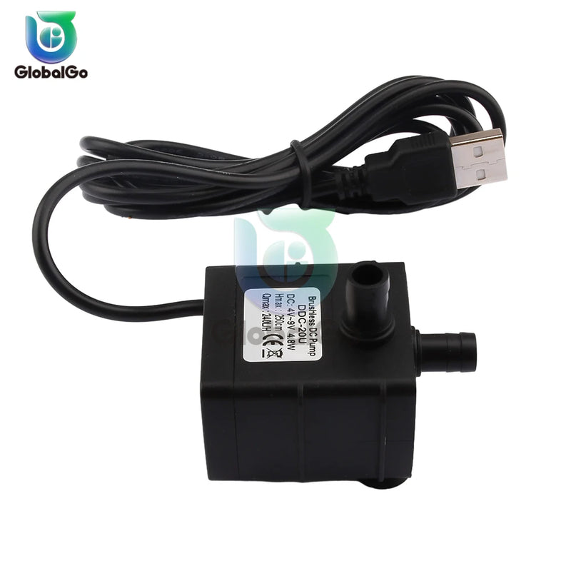 DC 5V/12V/24V USB Mini Water Pump Hydroponic Cooling Circulating Aquarium Pet Drinking Water Silent Brushless Submersible Pump