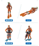 20Pcs Mini Marine Animals Diver Figures Set PVC Killer Sperm Blue Whale Dolphin Figurines Model Educational Toy For Kids