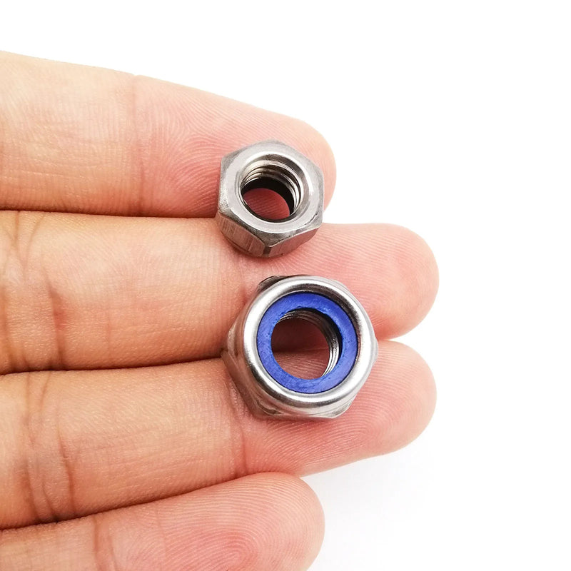 Left Hand Thread M4 M5 M6 M8 M10 M12 M16 304 A2 Stainless Steel Reverse Rotate Hexagon Nylon Insert Self Lock Nut Nylock Locknut