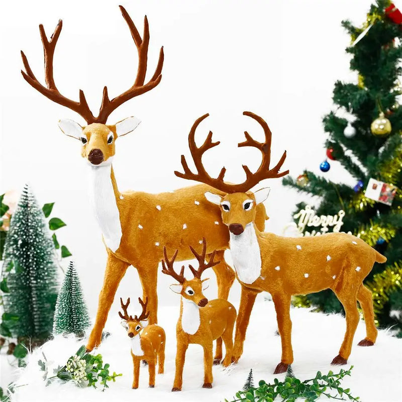 Reindeer Christmas Deer Xmas Elk Plush Simulation Christmas Decorations For Home Merry Christmas New Year Ornament