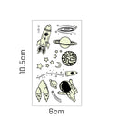 10 Sheets Luminous Outer Space Astronauts Temporary Face Body Tattoo Stickers Toy for Kids Birthday Party Favors Pinata Gifts